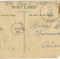 "A summer camp on the sheep range, band wagon and 3000 sheep."